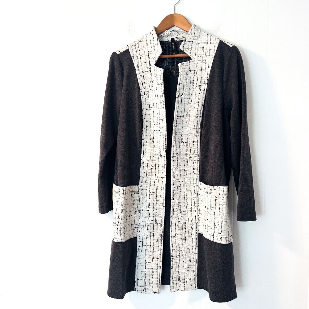 IC Collection by Connie Size M Jacket Lagenlook Multi Texture Mixed media Vibe